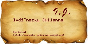 Ivánszky Julianna névjegykártya